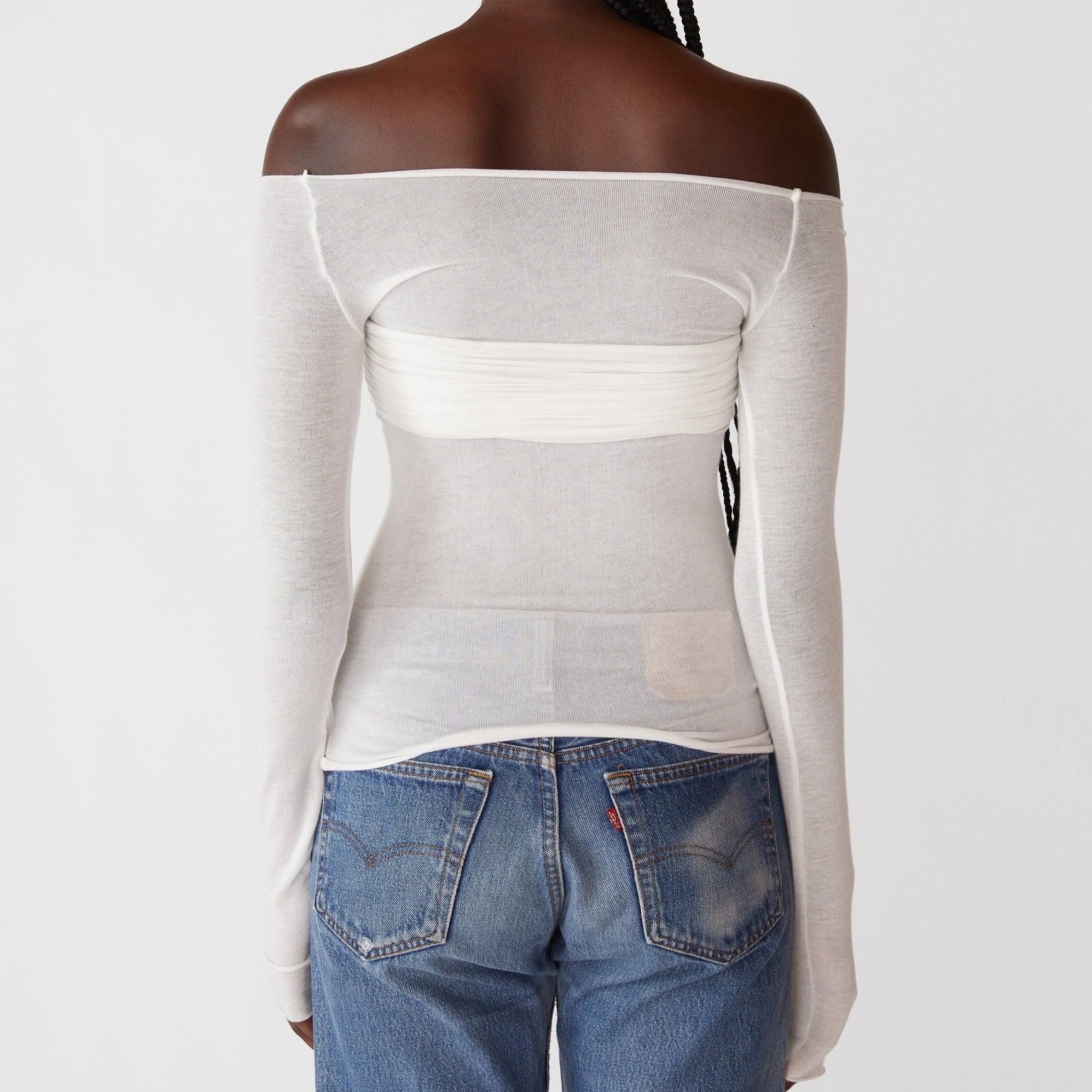 Nostalgic Romance Mesh Off Shoulder Top