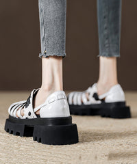 Leopard Black Roman Design Hollow Sandals Platform Out