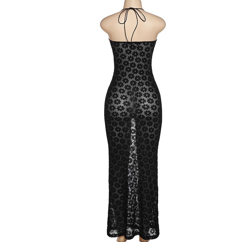 Make My Night Mesh Daisy Printed Maxi Dress