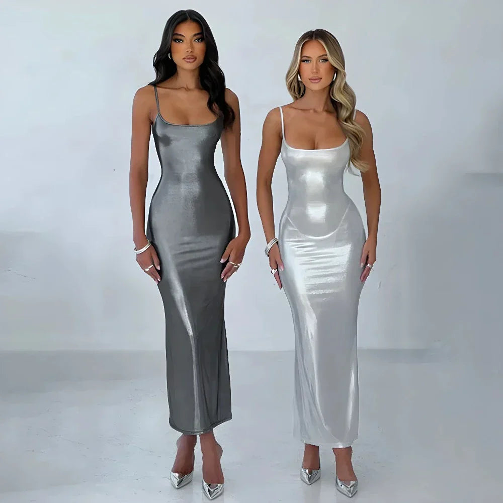 Love's Lexicon – Metallic-Maxikleid