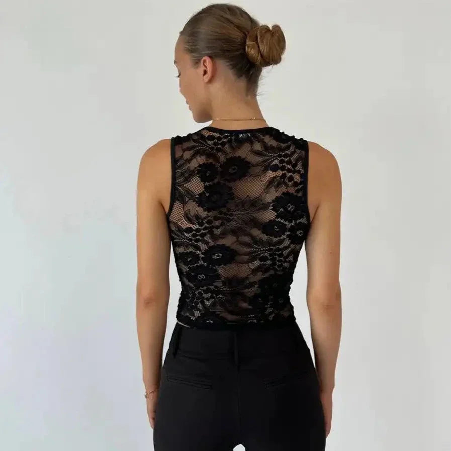 Ethereal Heights Sheer Floral Lace Top