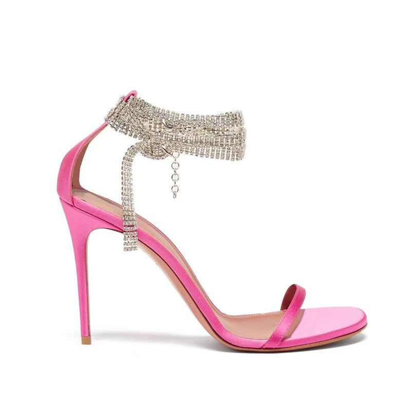 Modern Ophelia Crystal-Embellished Ankle Strap Sandals