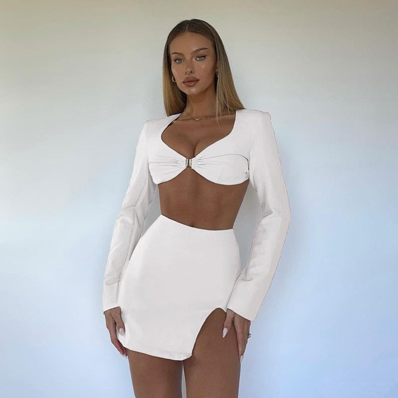 Luxe Vacay Backless Crop Top & Mini Skirt Set