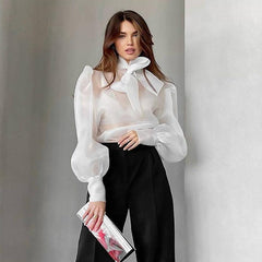 Backstage Passes Organza Long Sleeve Blouse