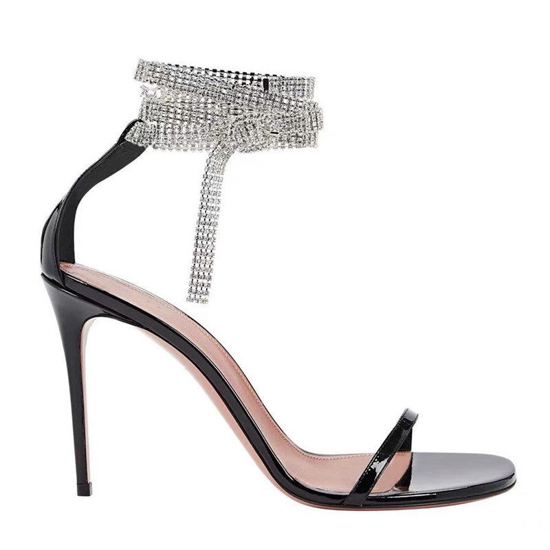 Modern Ophelia Crystal-Embellished Ankle Strap Sandals