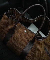 Simple Chocolate Large Capacity Satchel Bag Handbag