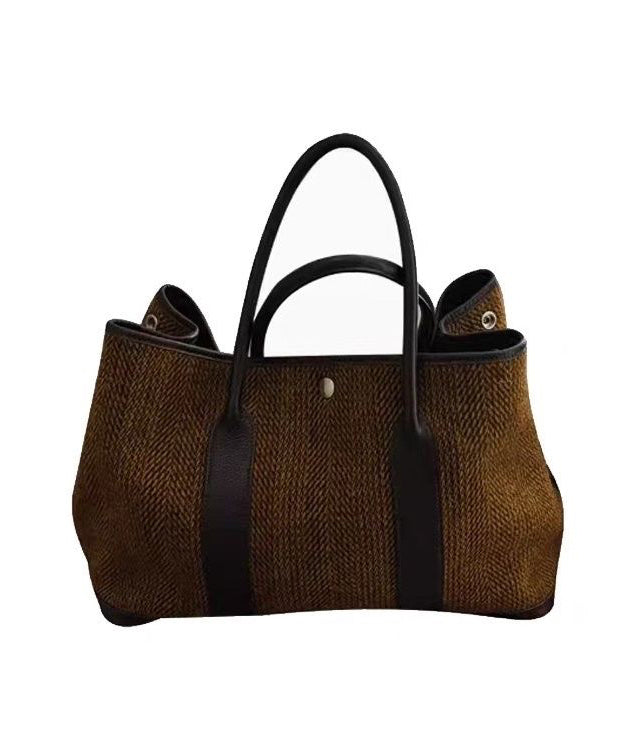 Simple Chocolate Large Capacity Satchel Bag Handbag
