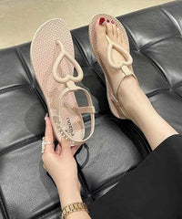 Khaki Heart Shaped Flip Flops Sandals