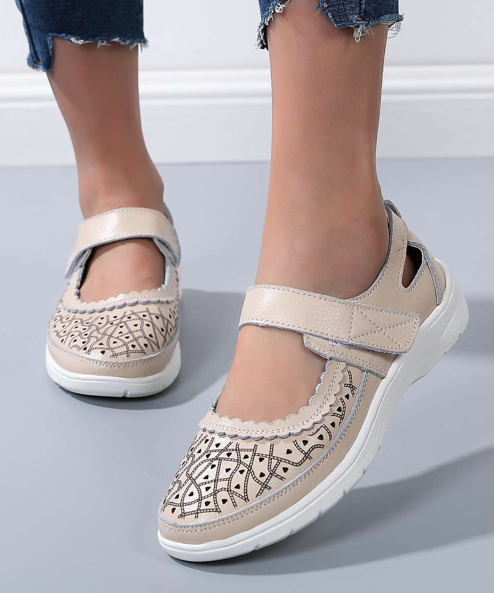 Comfortable Cowhide Leather Sandals Hollow Out