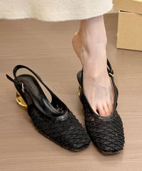 Splicing Brown Sandals Comfy Chunky