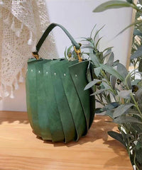 Green Patchwork Calf Leather Messenger Bag