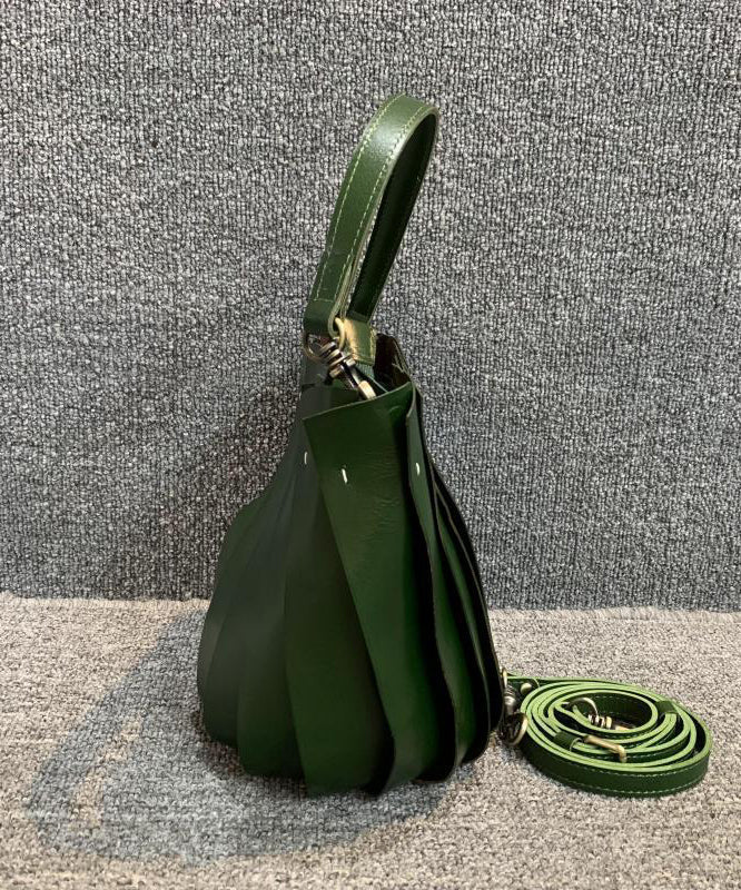 Green Patchwork Calf Leather Messenger Bag