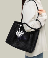 Leather Bags Large Capacity White Faux Shoulder