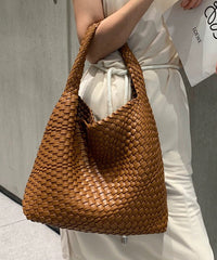 Faux Shoulder White Bag Capacity Leather Large