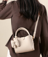 Versatile White Tote Leather Handbag Faux