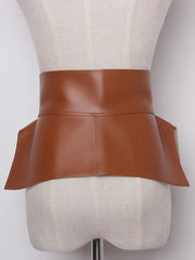 Faux Leather Bow Belt