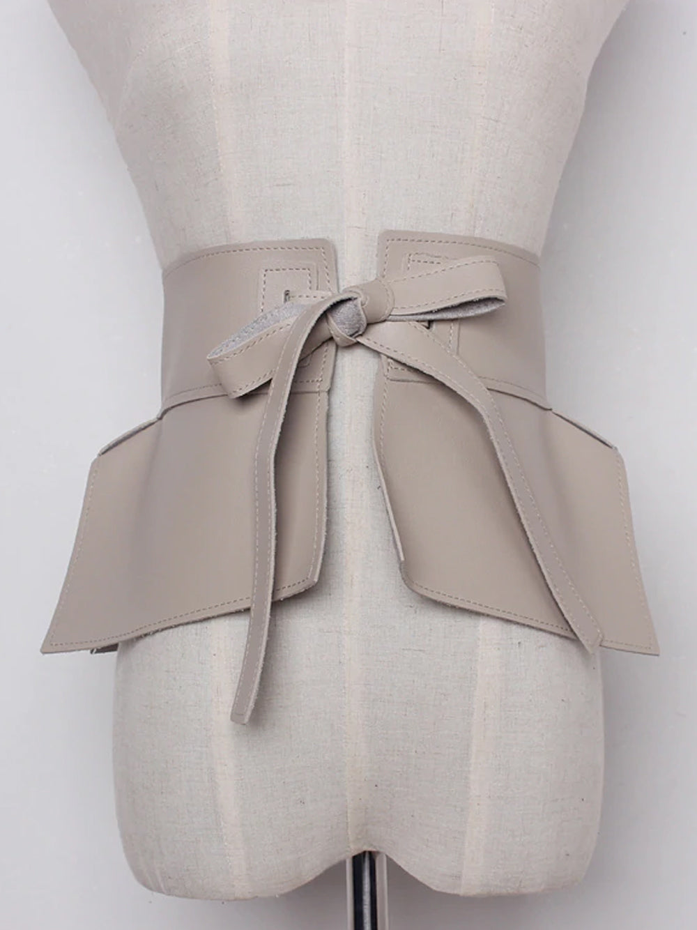 Faux Leather Bow Belt