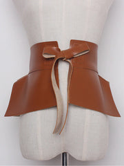 Faux Leather Bow Belt