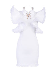 Vestido mini ajustado WHITEHAVEN en blanco