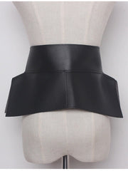 Faux Leather Bow Belt