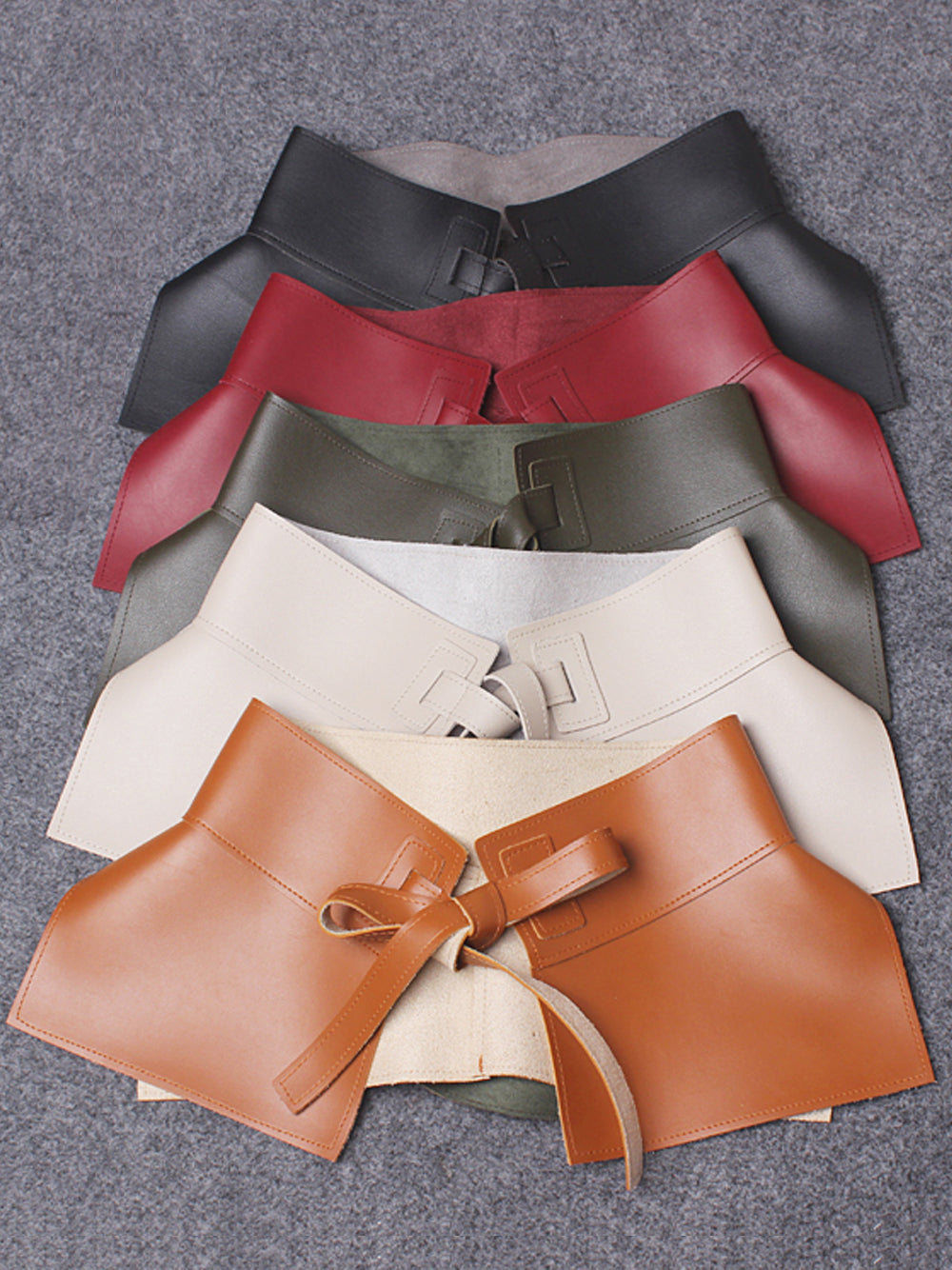 Faux Leather Bow Belt