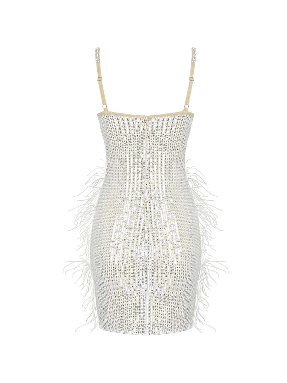 CIGNA Pearls & Feathers Mini Dress