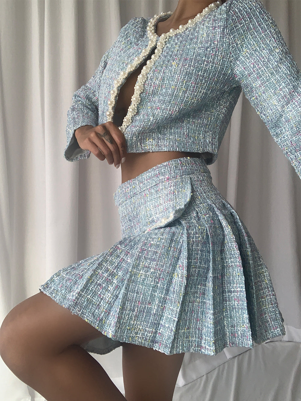 Conjunto de chaqueta y falda FULTON en azul