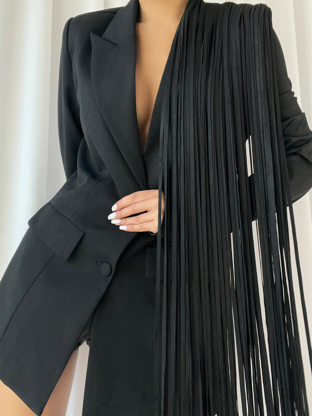 KOYA Blazer w Fringes