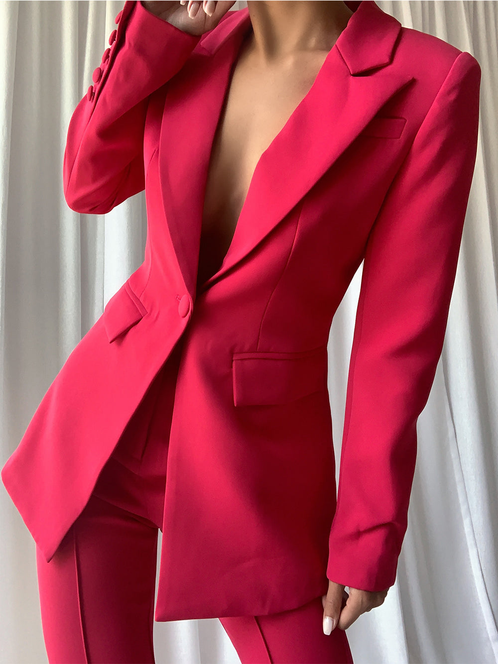 NAOMA Blazer &amp; Schlaghose Set in Magenta