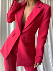 NAOMA Blazer &amp; Schlaghose Set in Magenta