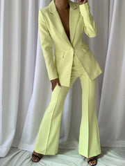 NAOMA Blazer &amp; Schlaghose Set in Limette