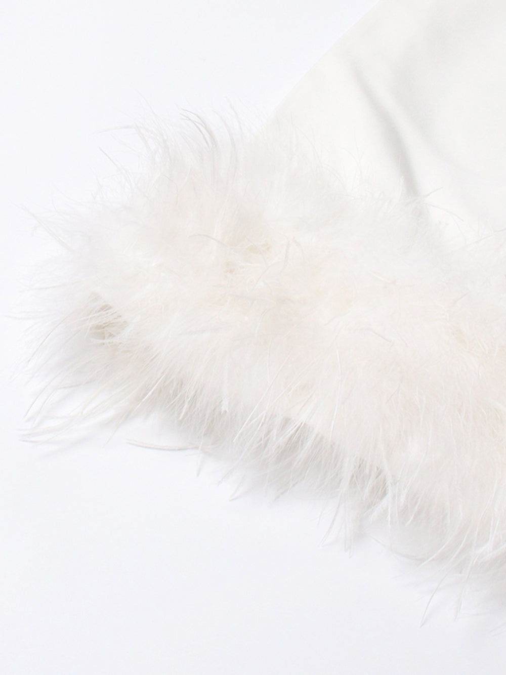 PIUME Maxi Dress w Feathers In White