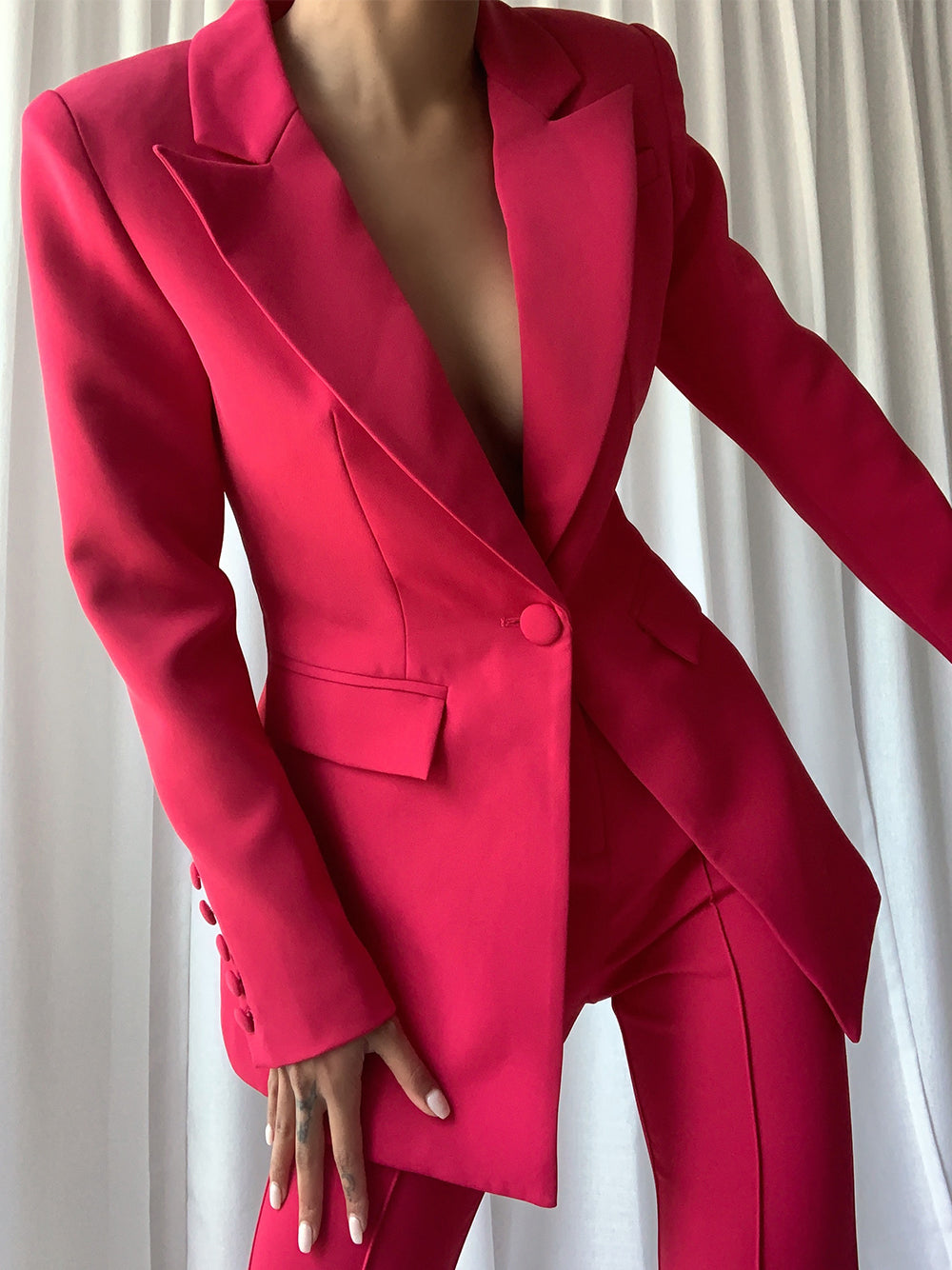 NAOMA Blazer &amp; Schlaghose Set in Magenta