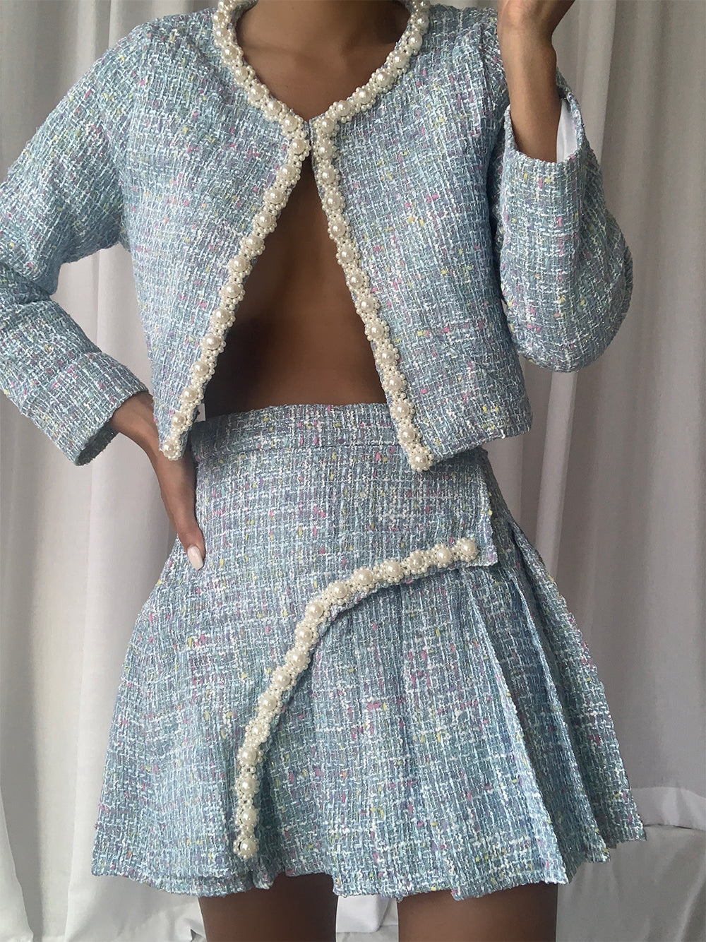 Conjunto de chaqueta y falda FULTON en azul