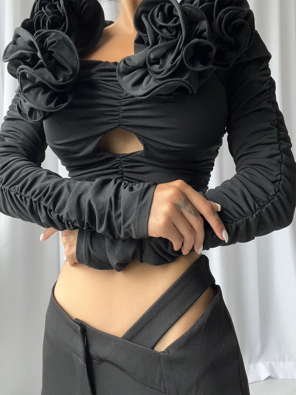 CORDOVA Crop Top in Schwarz