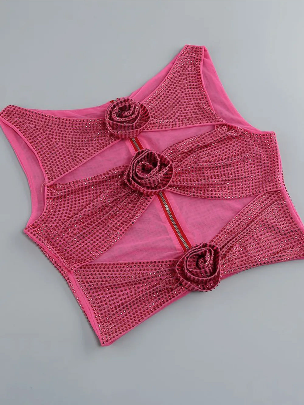 Conjunto de top y falda con aberturas LINNE en rosa