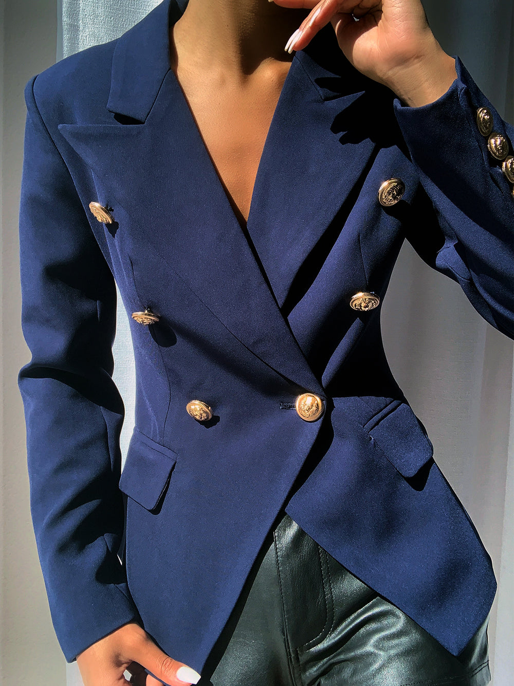 Blazer cruzado PENELOPE en azul