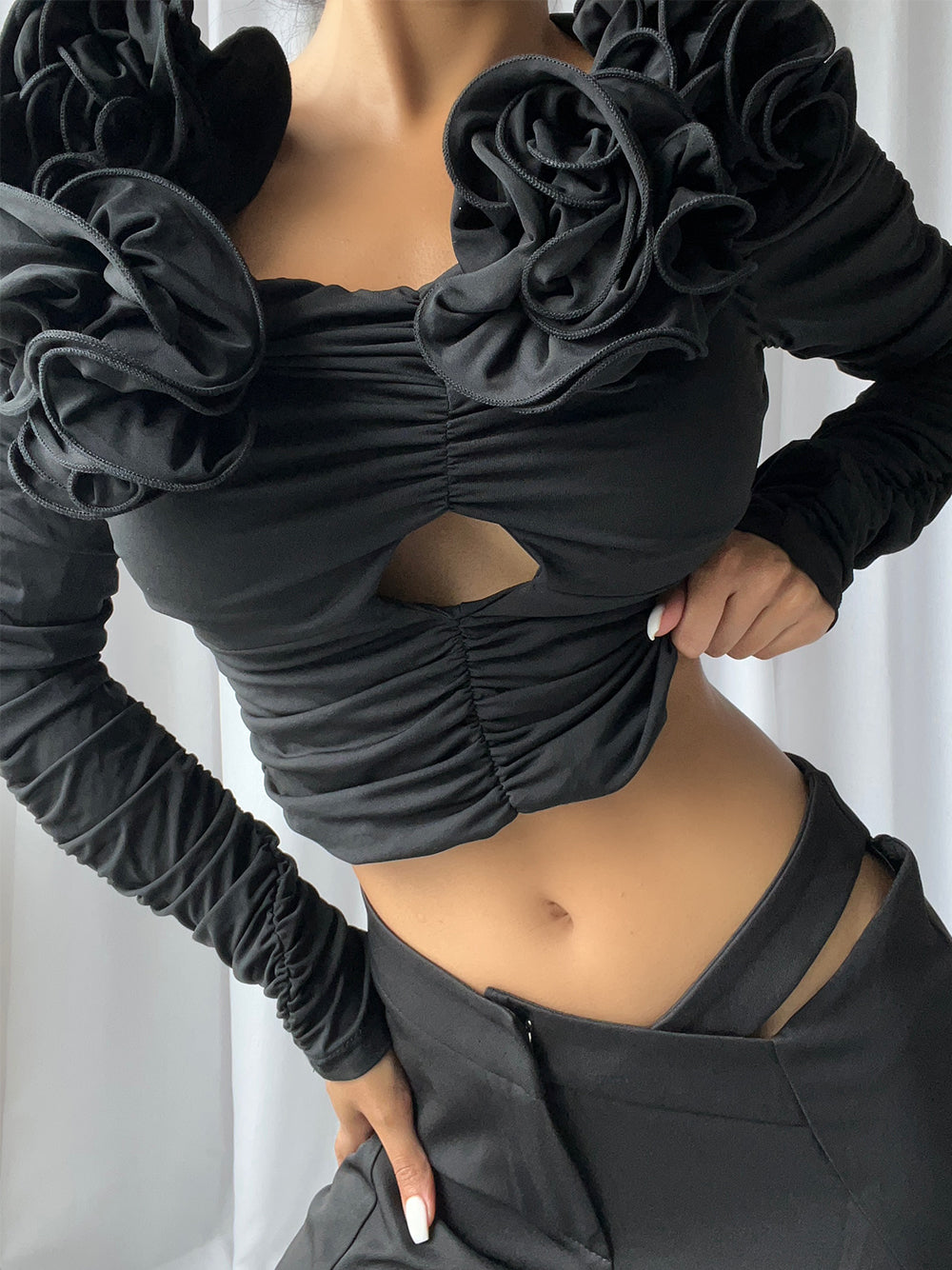 CORDOVA Crop Top in Schwarz