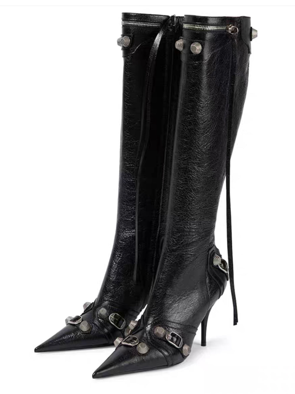 Stiefel mit spitzer Spitze und halbhoher Sohle