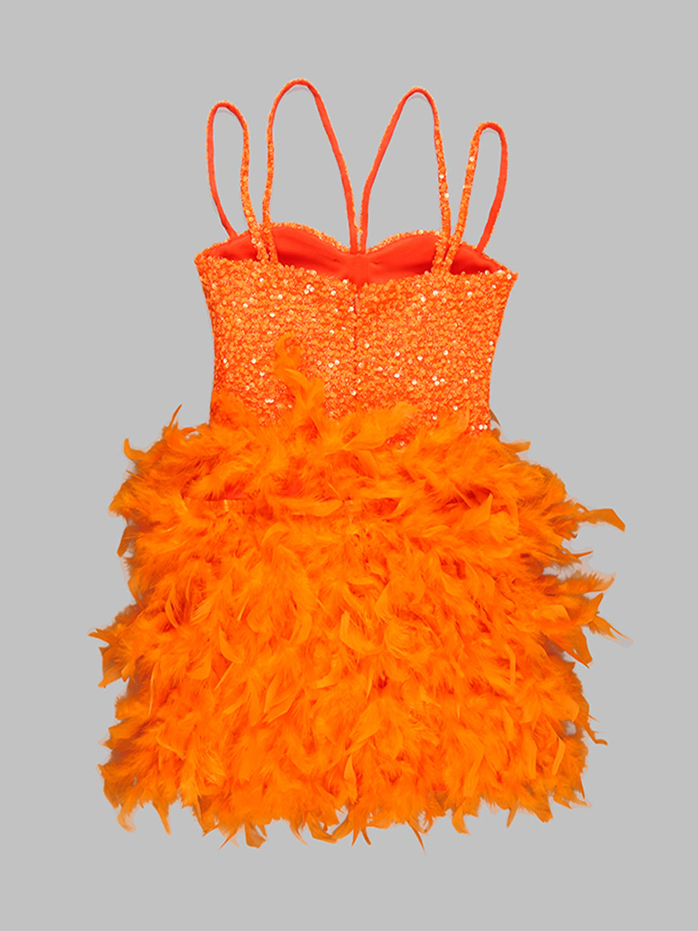 ANSA Feathers Mini Dress