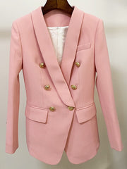 Blazer rosa cruzado de gran tamaño