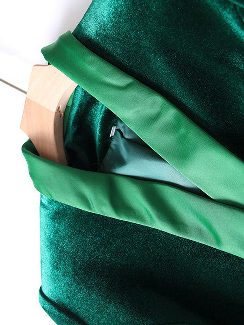 Vestido blazer de terciopelo LAPELE en verde