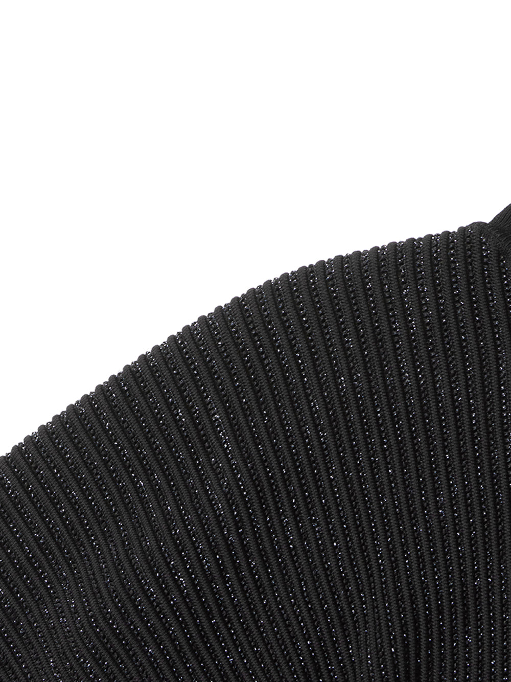 CHO Rippenstrick-Rollkragenpullover in Schwarz