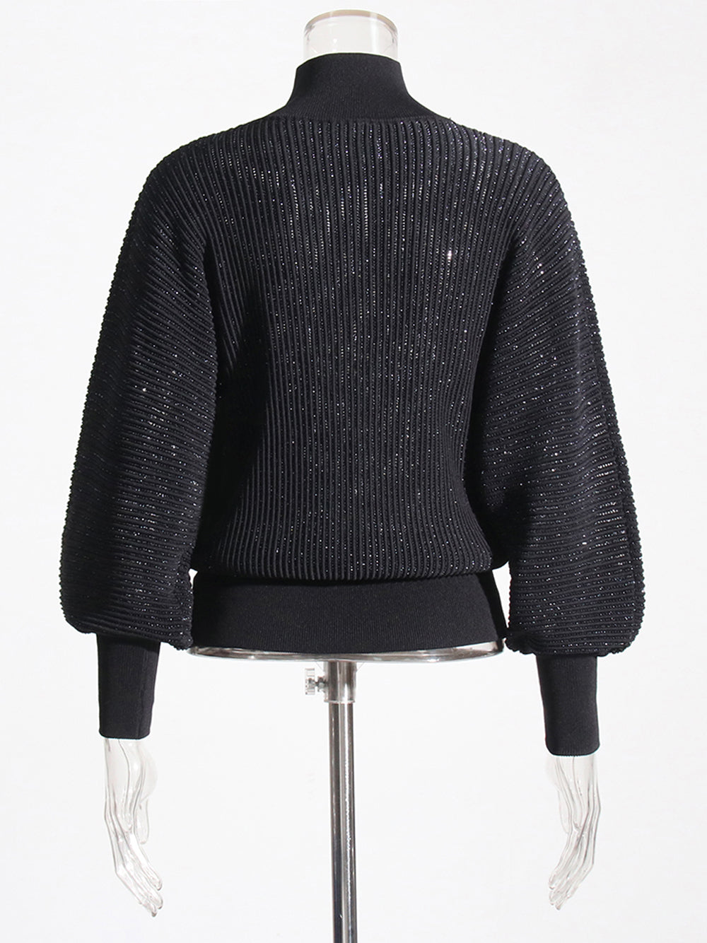 CHO Ribbed-knit Turtleneck Sweater in Black