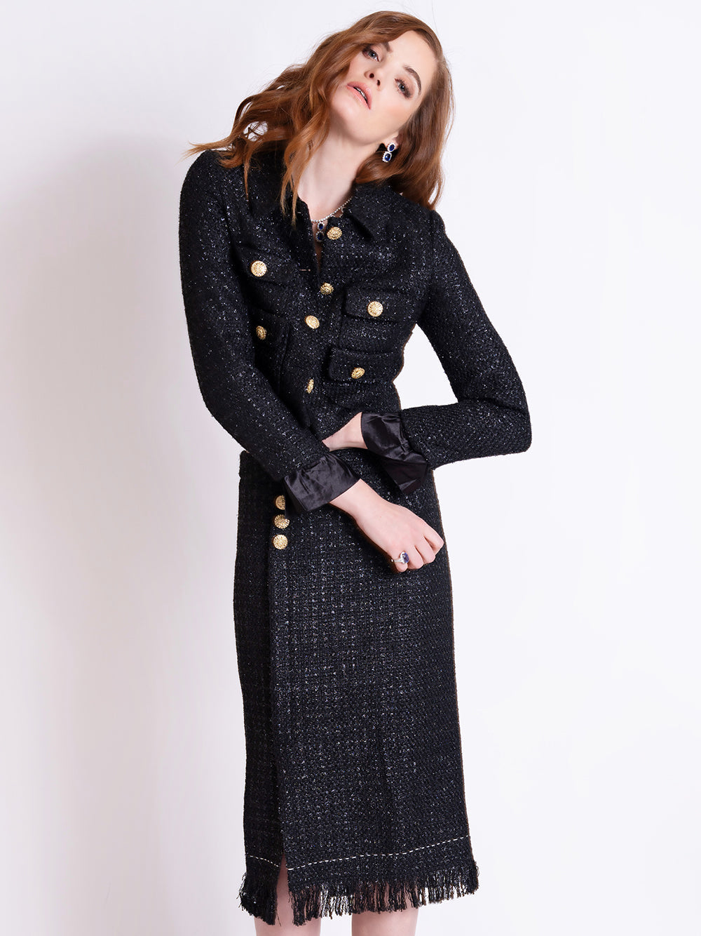 MORENNE Tweed Jacket & Skirt Set