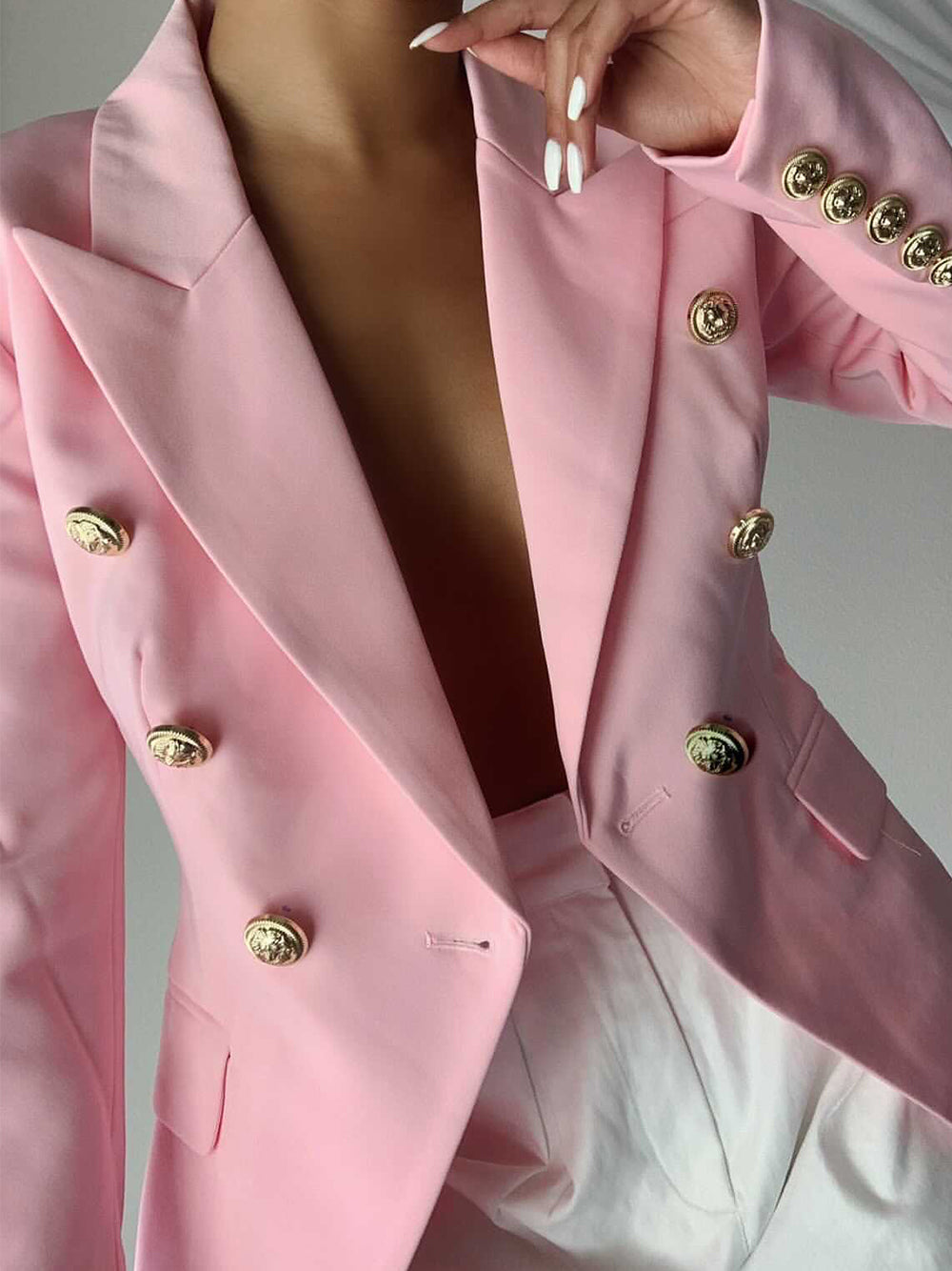 Blazer cruzado rosa