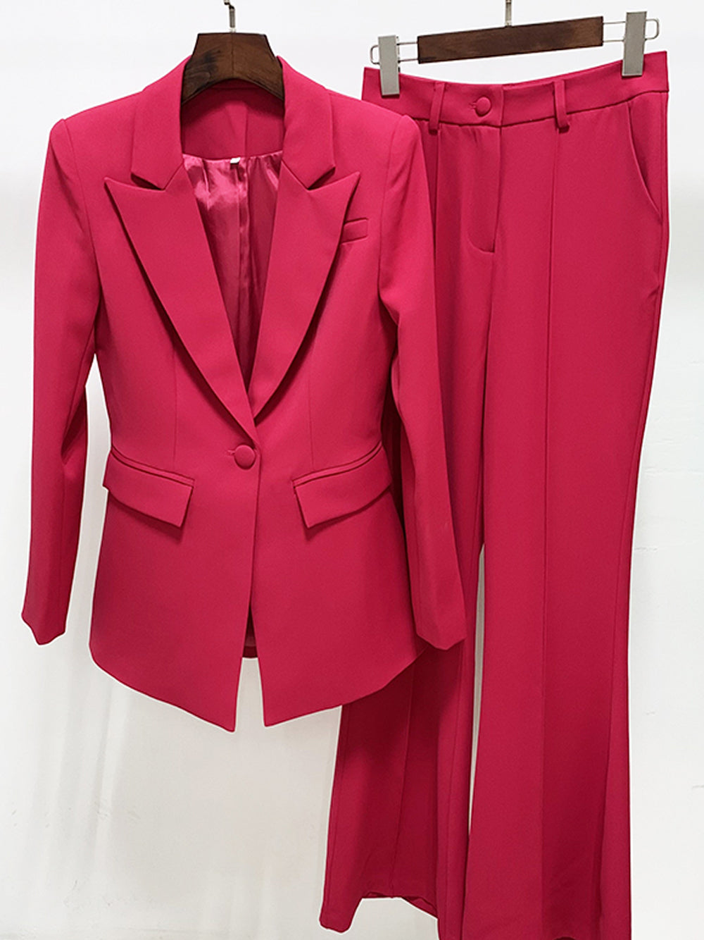 NAOMA Blazer & Flared Pants Set in Magenta