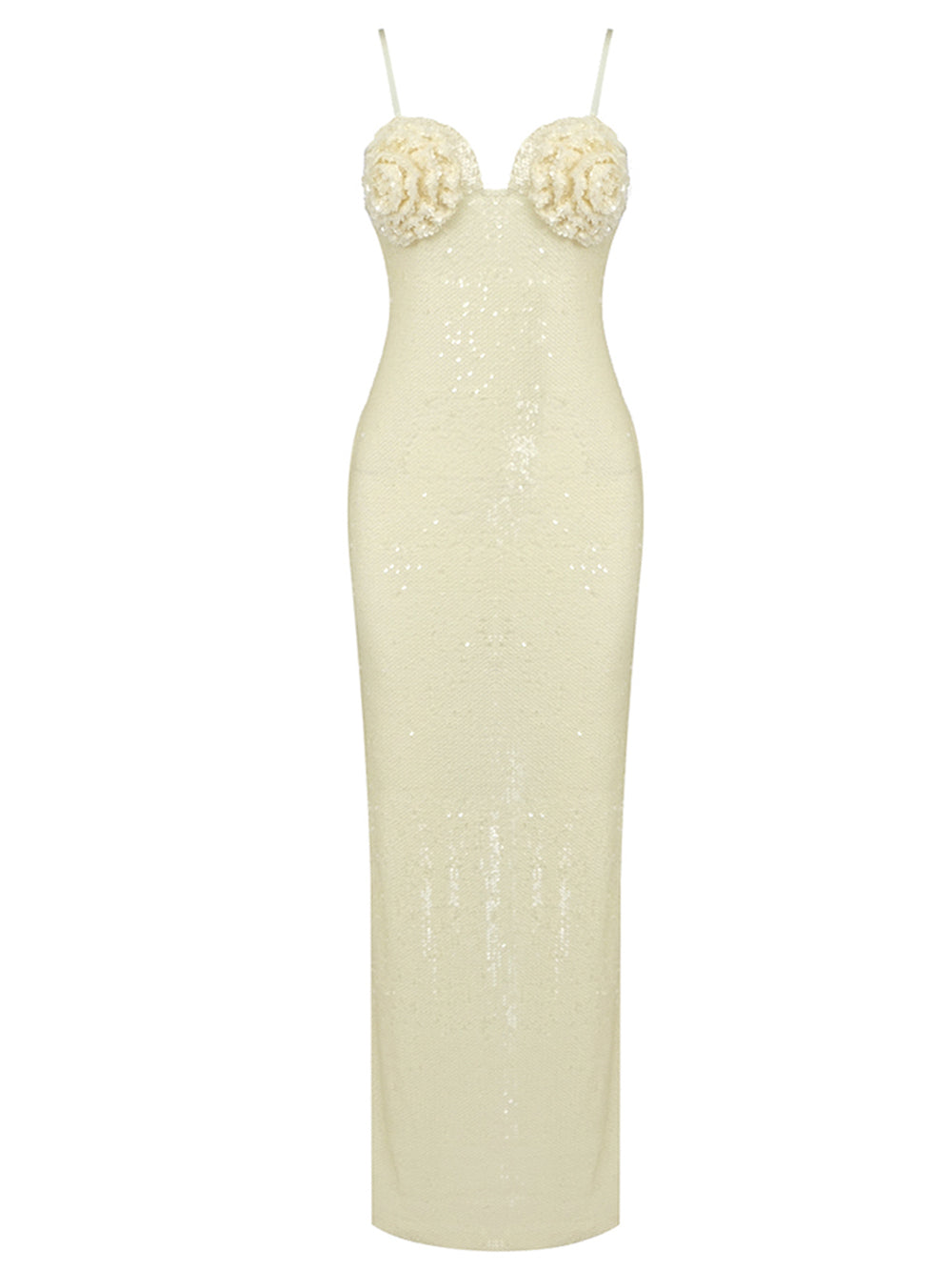 UMMA Sequins Maxi Dress in Beige