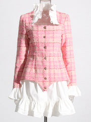 SANE Tweed-Kleid &amp; Rock-Set in Pink