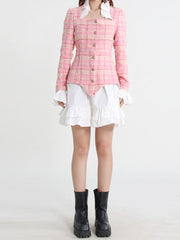 SANE Tweed Dress & Skirt Set in Pink